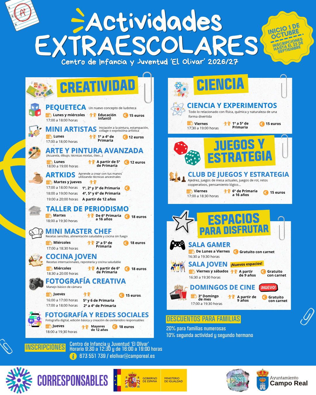 actividades olivar extraescolares 202627